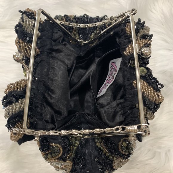 Far Nine Flower Crystal Evening Bag Clutch Purse - Picture 5 of 7